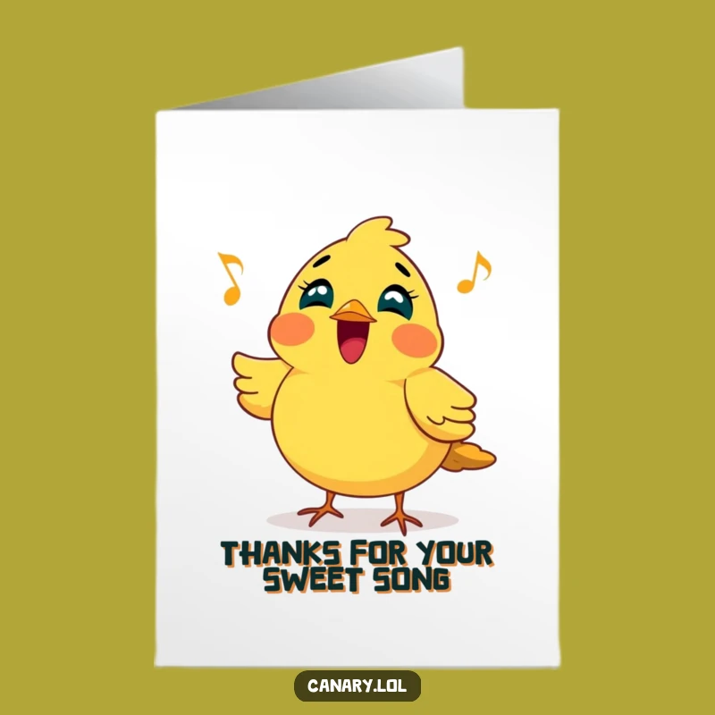 Free Printable Thank You Card: Canary's Song - Cheerful Downloadable Gift