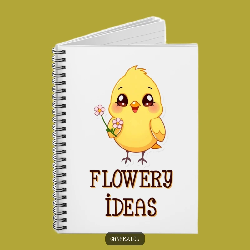 Funny Happy Canary Flower Notebook: Cheerful Journal for Notes, Perfect Bird Lover Gift