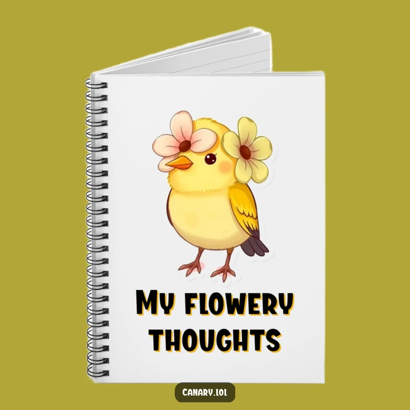 Funny Canary Flower Hat Notebook: Jot Down Floral Ideas