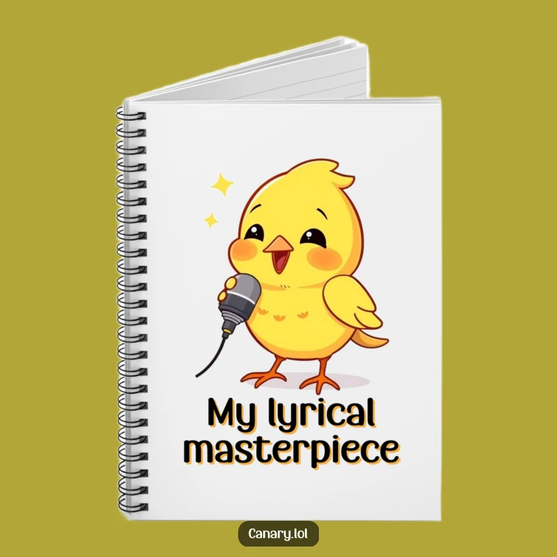 Funny Canary Rockstar Journal: Note Your Lyrics with Humorous Bird Song