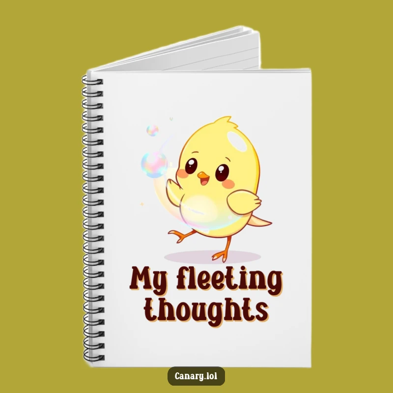 Funny Playful Notebook: Canary Bubble Journal, Creative Bird Fun Gift