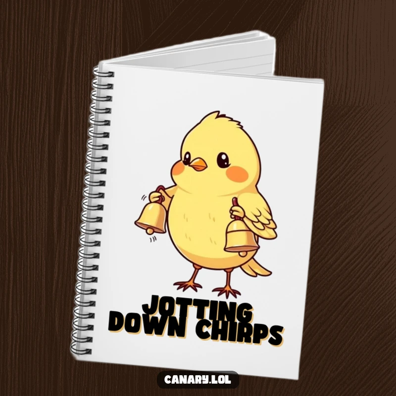 Funny Shy Canary Bird Notebook: A shy canary bird offers a delicate bell, inspiring sweet thoughts and humorous journaling.