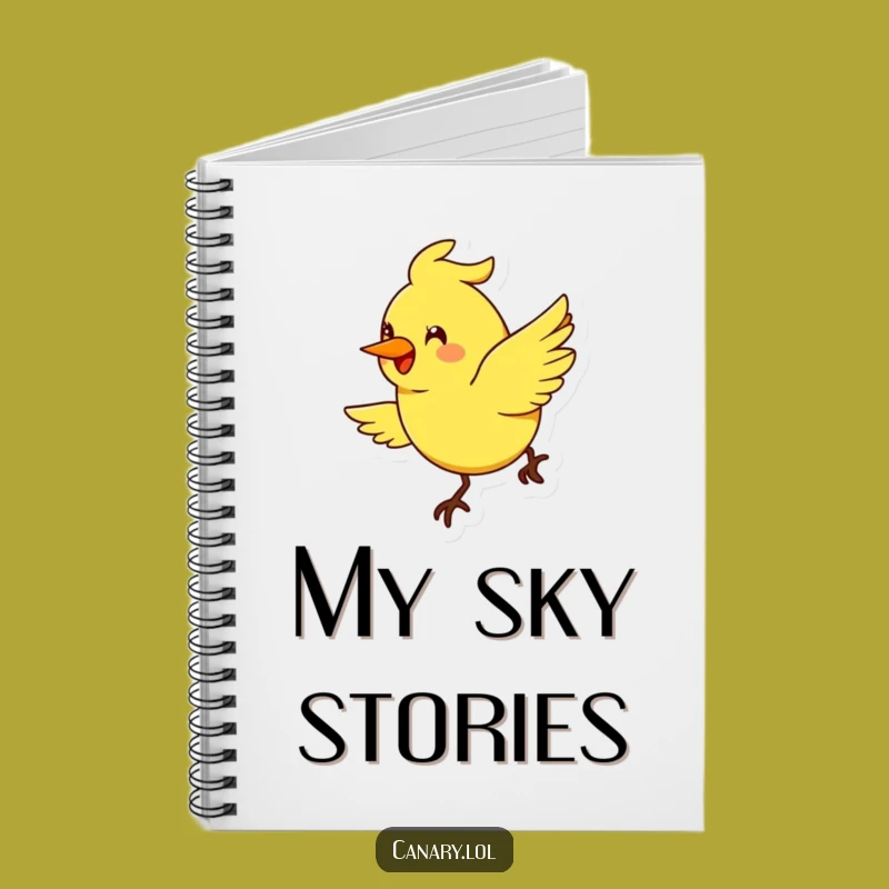 Funny Flying Canary Smile Notebook: Cheerful Journal for Ideas, Perfect Bird Lover Gift