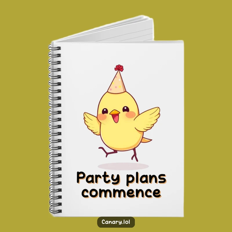 Funny Party Canary Notebook: Bouncing Bird Journal for Notes