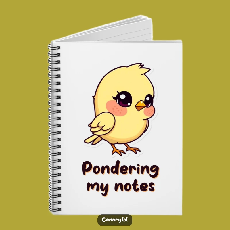 Funny Kawaii Canary Notebook: Quizzical Bird Journal for Thoughtful Notes!