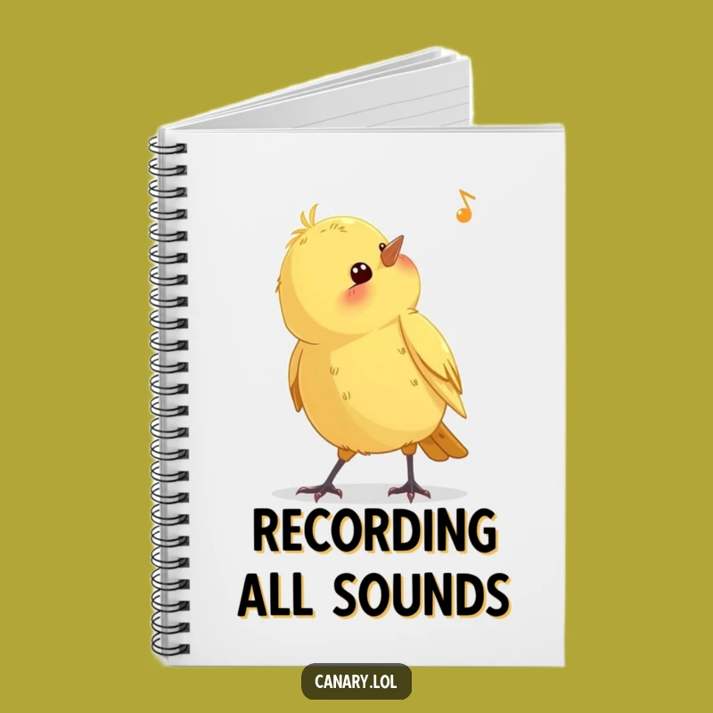Funny Curious Canary Notebook: Bird Listening Journal Gift