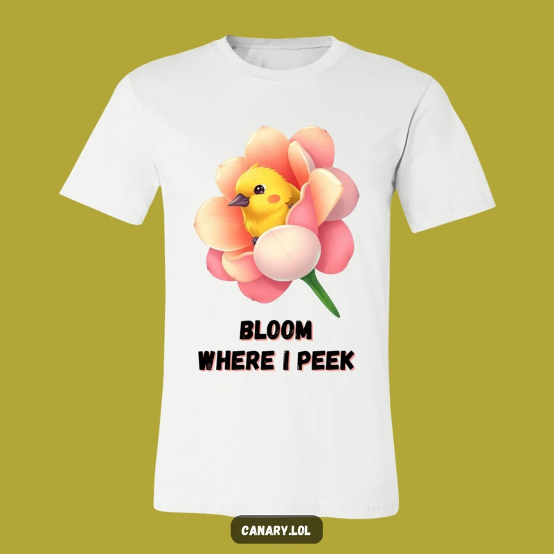 Funny Canary Flower T-Shirt - Curious Peek Style, Perfect Vibrant Funny Gift
