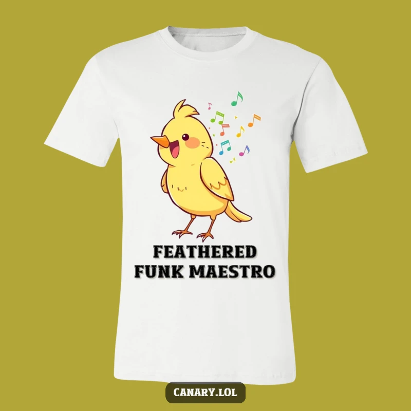 Funny Canary T-Shirt: Joyful Bird Spills Musical Notes, Perfect Comedic Gift for Bird Lovers