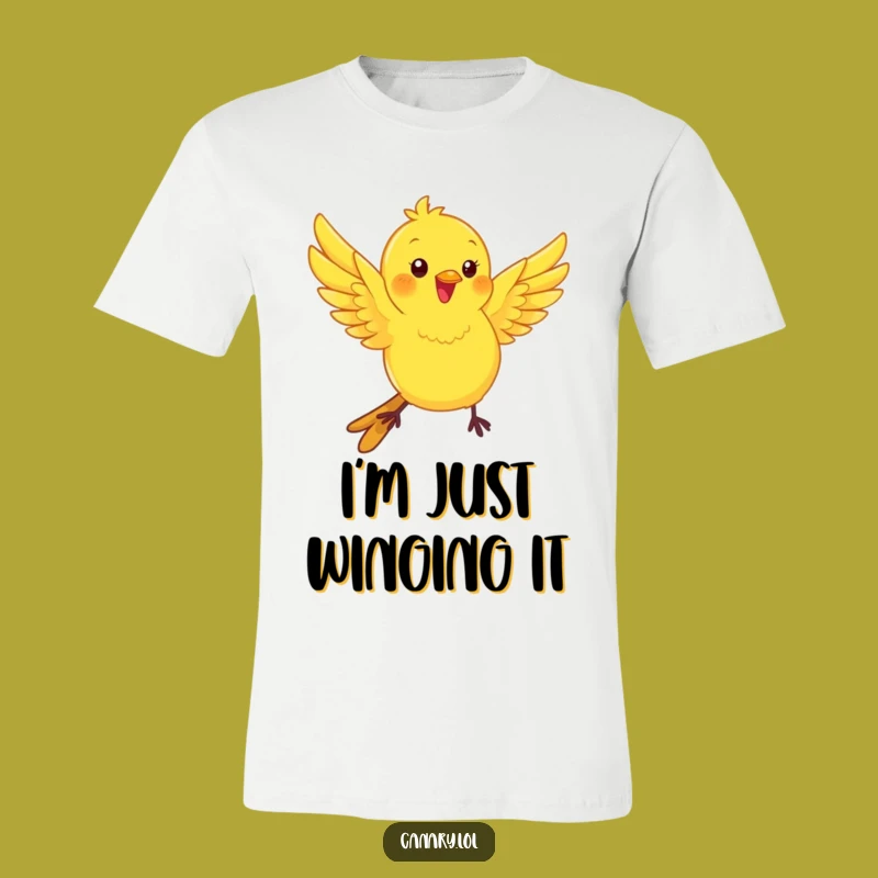 Funny Kawaii Canary T-Shirt: Playful Fluttering Bird Tee for Energetic Fun!