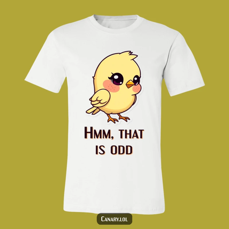 Funny Kawaii Canary T-Shirt: Quizzical Bird Tee for Curious Minds!