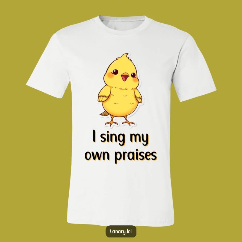 Funny Kawaii Canary T-Shirt: Cheerful Chirping Bird Tee for Comedic Vibes!