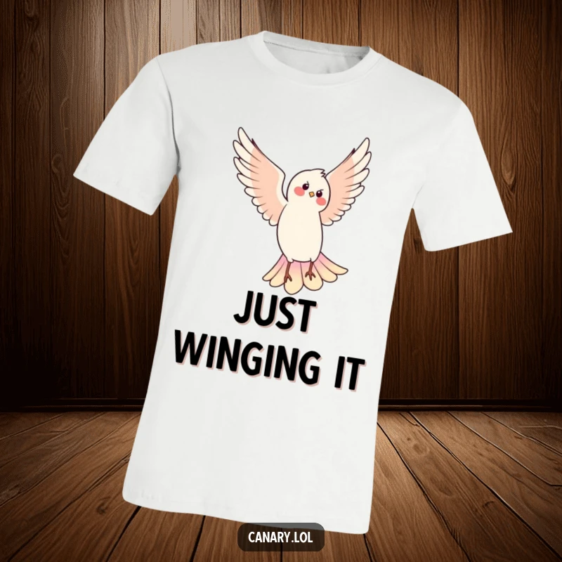 Funny bird doing a graceful pirouette in the air with outstretched wings, ideal for bird lovers and humor seekers.