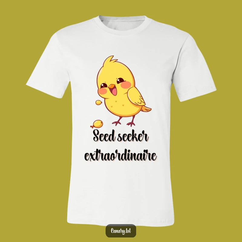 Funny Kawaii Canary T-Shirt, Excited Pecking Graphic Tee, Energetic and Hilarious Gift