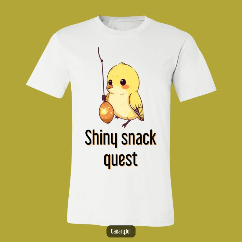 Funny Curious Canary T-Shirt: Sparkle-Pecking Bird for a Playful Look