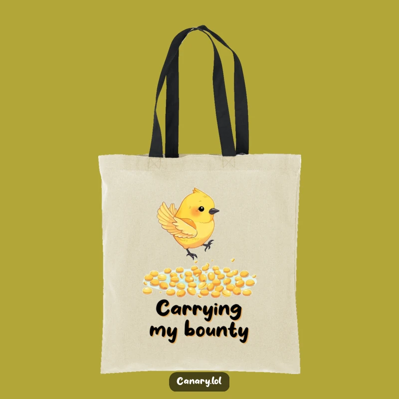 Funny Canary Bird Seed Dive Tote Bag - Stylish Carry-all, Golden Seeds, Great Gift