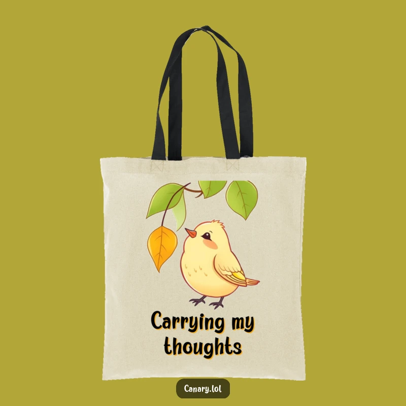 Funny Leaf Watching Canary Tote Bag: Practical & Humorous Bird Accessory