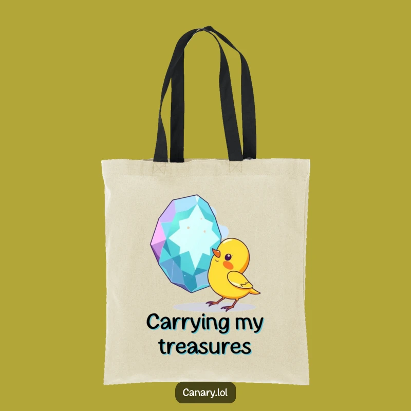 Funny Canary Gem Tote Bag: Carry Your Essentials with Bird-Themed Humorous Style