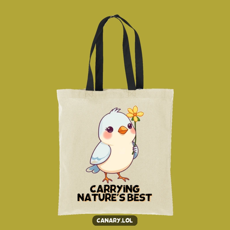 Funny Bird Flower Tote Bag - Adorable Beak Blossom Carrier