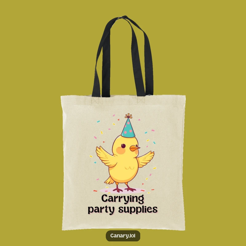 Funny Canary Confetti Tote Bag - Party Accessory Gift!