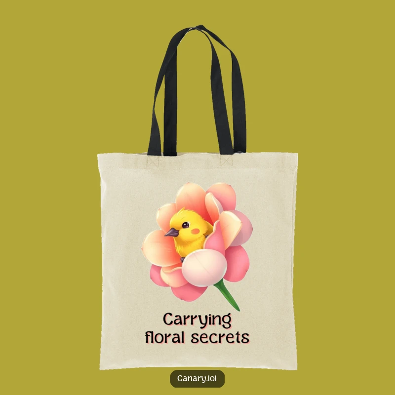 Funny Canary Flower Tote Bag - Curious Design, Perfect Carry-All Funny Gift