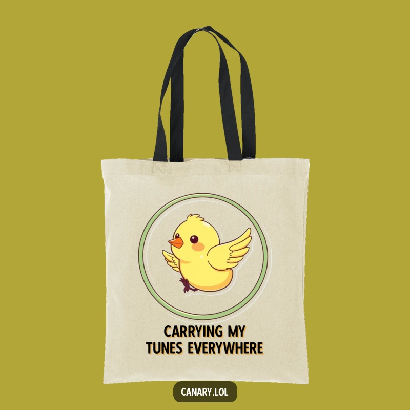 Funny Canary Loop Tote Bag: Carry Your Cheer, Whimsical Bird Art, Great Funny Gift