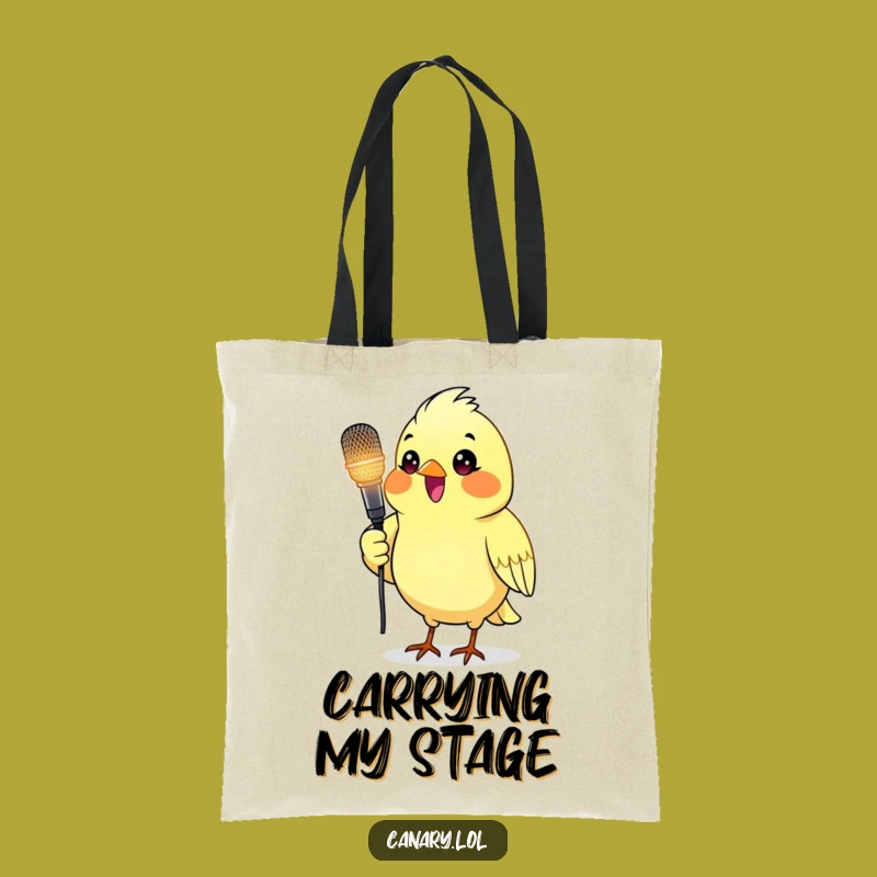 Funny Canary Microphone Tote Bag - Music Fan Accessory Gift!