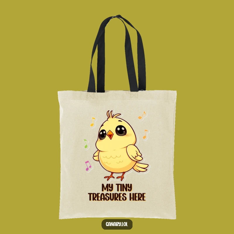 Funny Canary Singing Tote Bag: Chic Cheerful Bird Accessory
