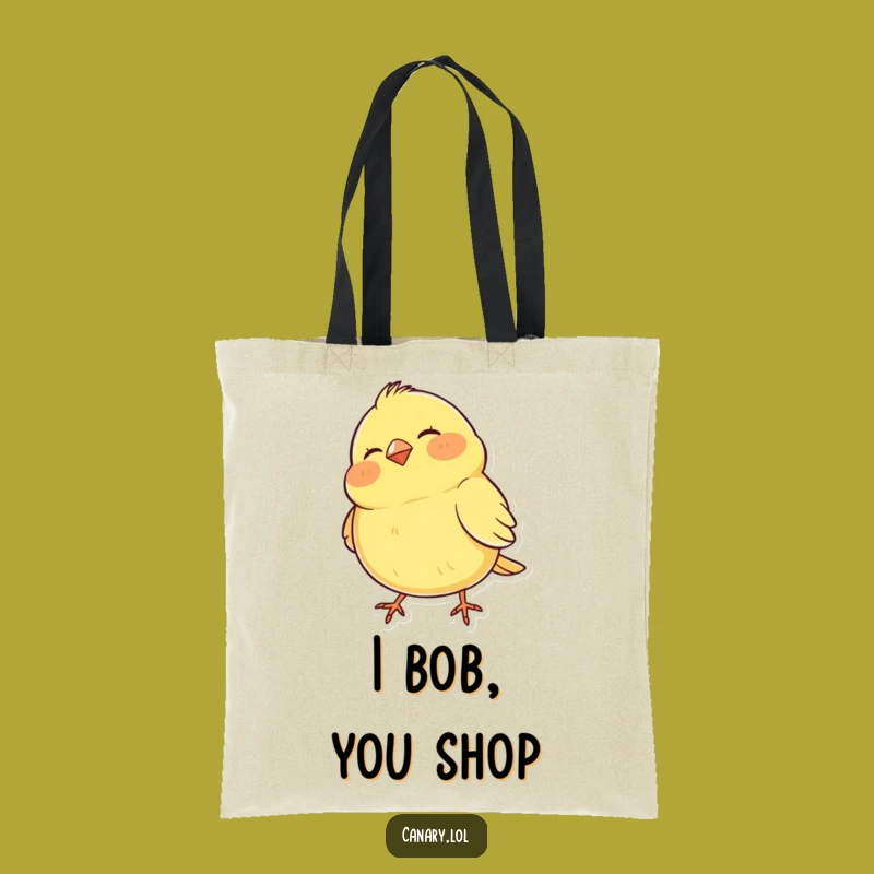 Funny Canary Tote Bag: Bohemian Rhapsody of a Bobbing Head Bird for Daily Errands