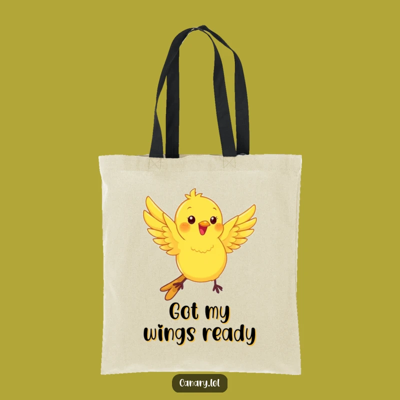 Funny Kawaii Canary Tote Bag: Playful Fluttering Bird Carryall for Active Days!
